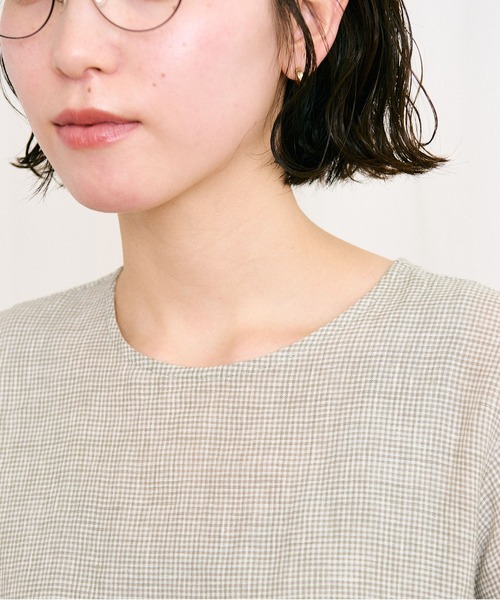 fig London（フィグロンドン）の「LINEN gingham mini dress
