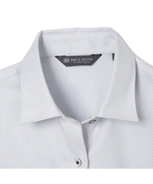 TOKYO SHIRTS(トウキョウシャツ)の「超形態安定ノーアイロン ワイド 長袖ビジネスワイシャツ(ビジネスシャツ・レディース・グレー・S/M/L/LL/XL)」の3枚目の写真