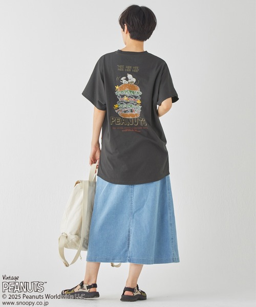 KRIFF MAYER Lady's Collection（クリフメイヤーレディースコレクション）の「【接触冷感・吸水速乾】スヌーピードルマンチュニック（Tシャツ/カットソー・レディース・レッド/カラフル/オフホワイト/ブルー/ブラック・MEDIUM/LARGE）」の7枚目の写真