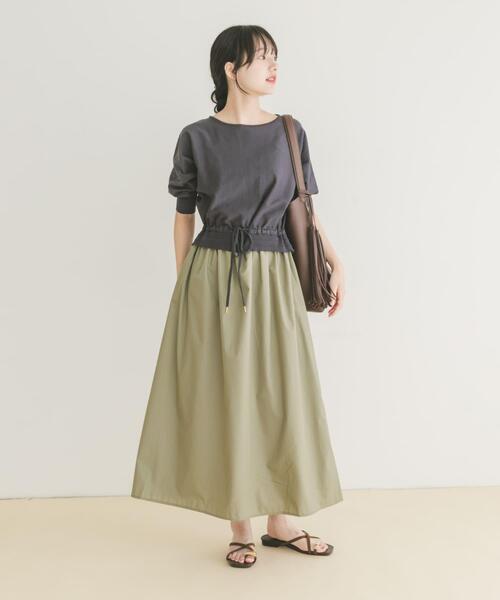 ITEMS URBANRESEARCH(アイテムズ アーバンリサーチ)の「ニットドッキングワンピース(ワンピース・レディース・ブラック/オフホワイト/ベージュ/ブルー系その他・FREE)」の4枚目の写真