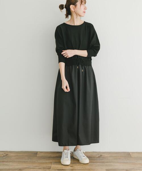 ITEMS URBANRESEARCH(アイテムズ アーバンリサーチ)の「ニットドッキングワンピース(ワンピース・レディース・ブラック/オフホワイト/ベージュ/ブルー系その他・FREE)」の7枚目の写真