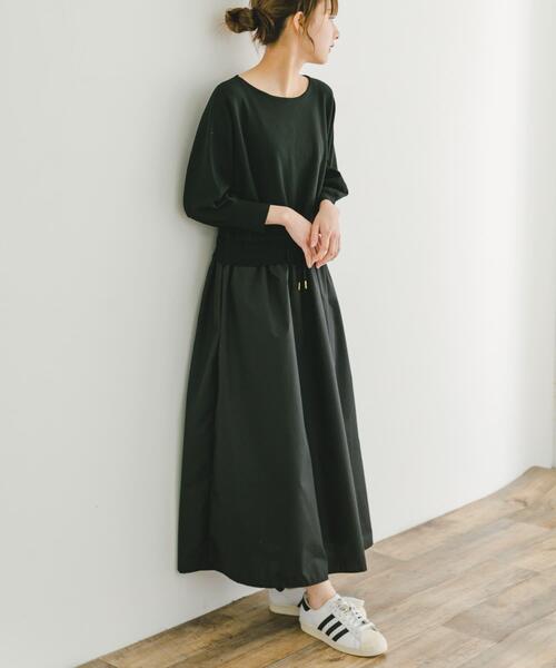 ITEMS URBANRESEARCH(アイテムズ アーバンリサーチ)の「ニットドッキングワンピース(ワンピース・レディース・ブラック/オフホワイト/ベージュ/ブルー系その他・FREE)」の6枚目の写真