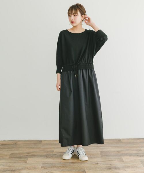 ITEMS URBANRESEARCH(アイテムズ アーバンリサーチ)の「ニットドッキングワンピース(ワンピース・レディース・ブラック/オフホワイト/ベージュ/ブルー系その他・FREE)」の5枚目の写真