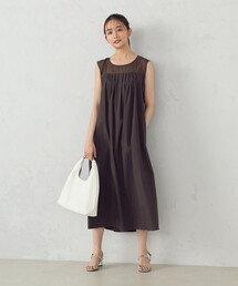 COMME CA ISM（コムサイズム）の「コットンナイロンストレッチタイプライター　ノースリーブワンピース（ワンピース）」