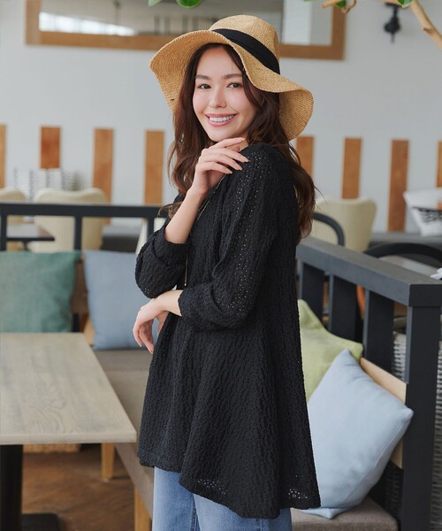 tシャツ 花柄カットレースフレアトップス レディース 花柄カットレースフレアトップス（Tシャツ/カットソー