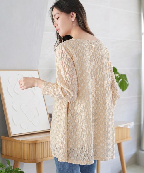 Tiaclasse(ティアクラッセ)の「花柄カットレースフレアトップス(Tシャツ/カットソー・レディース・ブラック系/ブラック/オフホワイト/ベージュ系・XL/XXL)」の15枚目の写真