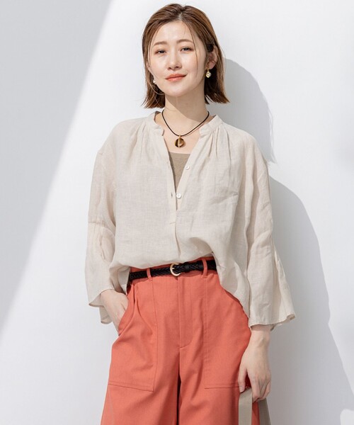 セール】【洗える】LIBECO タックスリーブ シャツ（シャツ/ブラウス