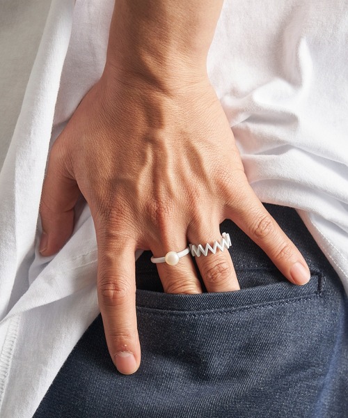 LAMBDA(ラムダ)の「WHイナズマリング(リング・メンズ・ホワイト系その他・#13/#15/#17/#19)」の9枚目の写真