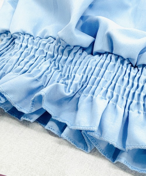 VIBGYOR(ヴィブジョー)の「2WAY リボンパフスリーブ オフショルブラウス(CZ)(シャツ/ブラウス・レディース・ホワイト/ライトブルー・LARGE/MEDIUM)」の6枚目の写真