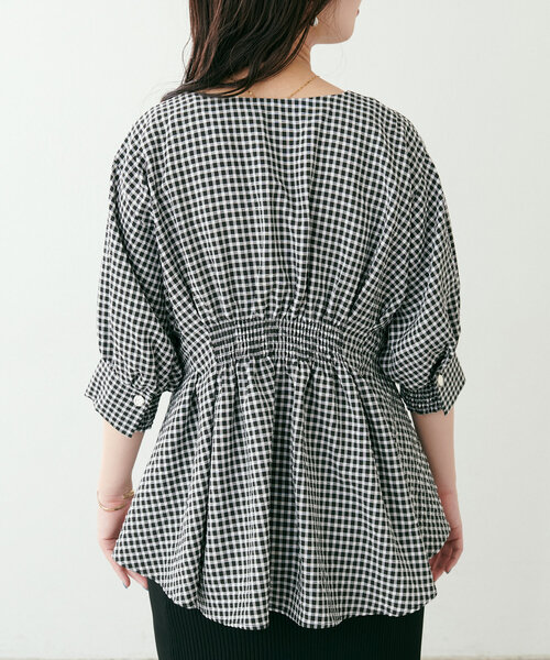 natural couture（ナチュラルクチュール）の「osonoタックデザインペプラム5分袖ブラウス（シャツ/ブラウス・レディース・オフホワイト/その他1/その他2/その他3・FREE）」の15枚目の写真