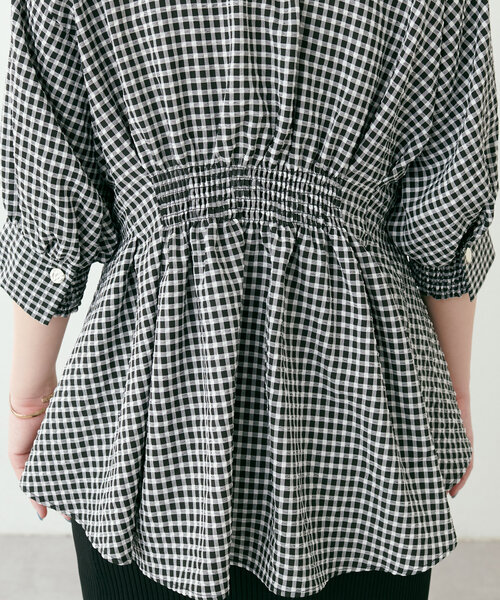 natural couture（ナチュラルクチュール）の「osonoタックデザインペプラム5分袖ブラウス（シャツ/ブラウス・レディース・オフホワイト/その他1/その他2/その他3・FREE）」の17枚目の写真