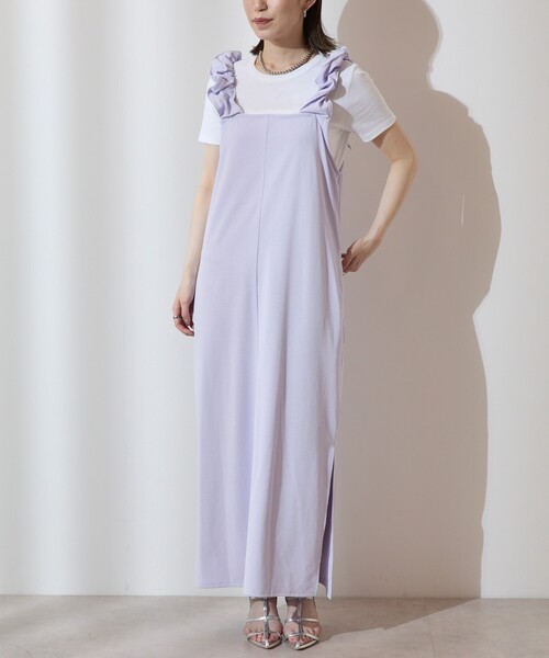 Firsthand（ファーストハンド）の「Firsthand/ファーストハンド 機能性素材 AIRDRY ドロストショルダーワンピース / エアドライ ギャザーロングワンピース / 吸水速乾 / 接触冷感 / UVカット（ワンピース・レディース・ブラック/ブルーグリーン/ラベンダー・FREE）」の11枚目の写真