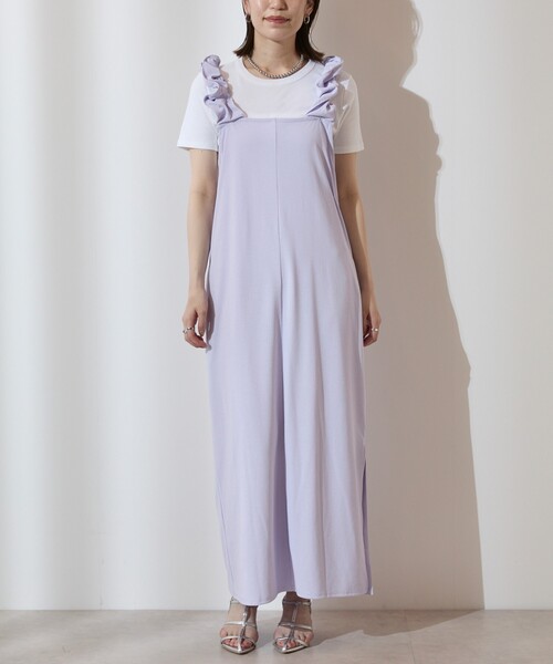 Firsthand（ファーストハンド）の「Firsthand/ファーストハンド 機能性素材 AIRDRY ドロストショルダーワンピース / エアドライ ギャザーロングワンピース / 吸水速乾 / 接触冷感 / UVカット（ワンピース・レディース・ブラック/ブルーグリーン/ラベンダー・FREE）」の16枚目の写真