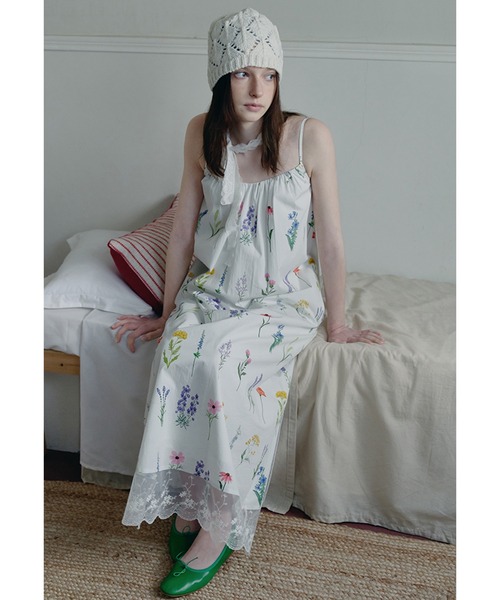 花柄フリル付きラベンダーロングワンピース 楽天市場】ラベンダーM/L