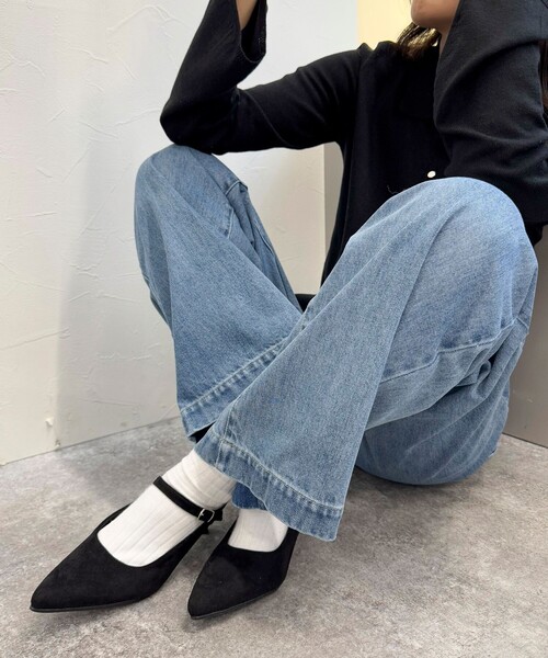 fredy emue（フレディエミュ）の「【販売後5分で完売！/haruセレクト】フェイクスエードアンクルベルトヒール（パンプス・レディース・ブラック・M/L/S）」の5枚目の写真