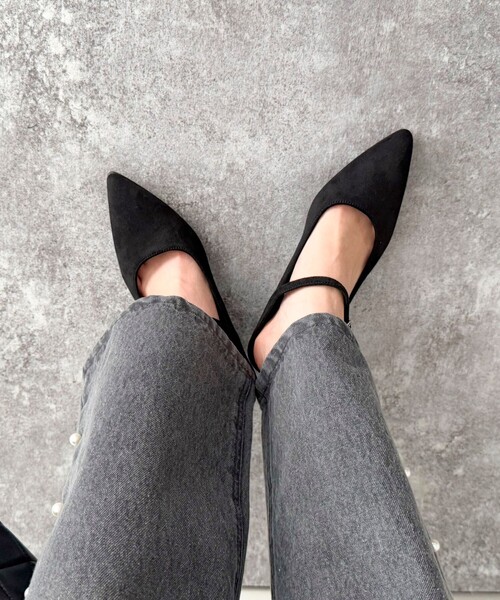 デン   美品Miss Kazueのスエードパンプス 25cm AmiAmi [アミアミ] 走れるパンプス 3cmヒール パンプス