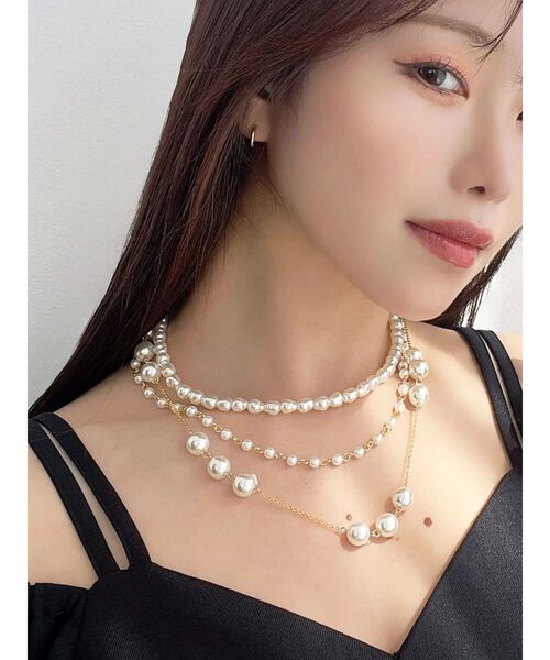 RESEXXY（リゼクシー）の「メニーパールネックレス（ネックレス・レディース・ゴールド/シルバー・FREE）」の2枚目の写真