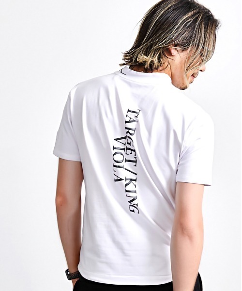 VIOLA(ヴィオラ)の「『VIOLA rumore/ヴィオラ ルモーレ』モックネック半袖Tシャツ(Tシャツ/カットソー・メンズ・ブラック/オレンジ/ホワイト・XL/L/M)」の2枚目の写真