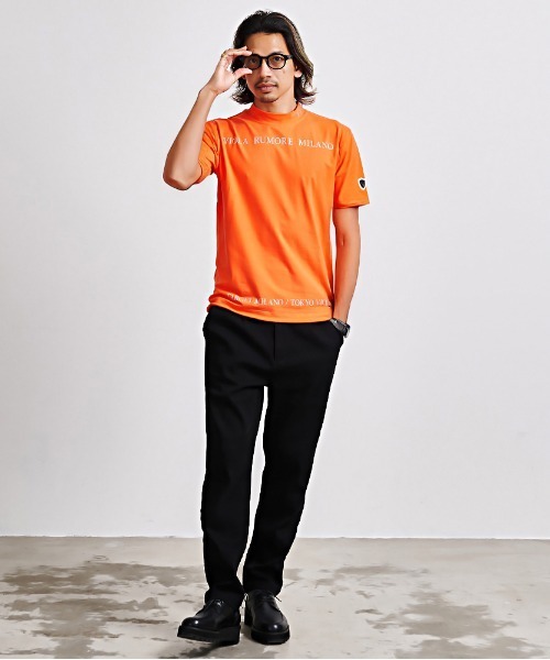 VIOLA(ヴィオラ)の「『VIOLA rumore/ヴィオラ ルモーレ』モックネック半袖Tシャツ(Tシャツ/カットソー・メンズ・ブラック/オレンジ/ホワイト・XL/L/M)」の11枚目の写真