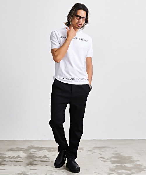 VIOLA(ヴィオラ)の「『VIOLA rumore/ヴィオラ ルモーレ』モックネック半袖Tシャツ(Tシャツ/カットソー・メンズ・ブラック/オレンジ/ホワイト・XL/L/M)」の7枚目の写真