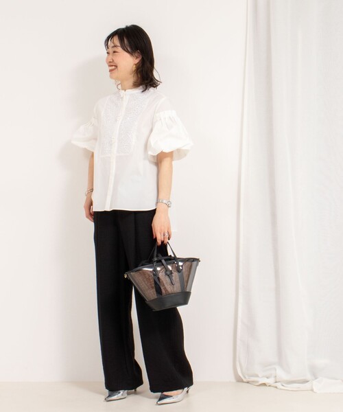 NOLLEY’S（ノーリーズ）の「◇【WEB限定】《セットアップ対応》ジュピターインゴムイージーワイドパンツ（その他パンツ・レディース・ブラック/ベージュ/ネイビー・36/38）」の7枚目の写真