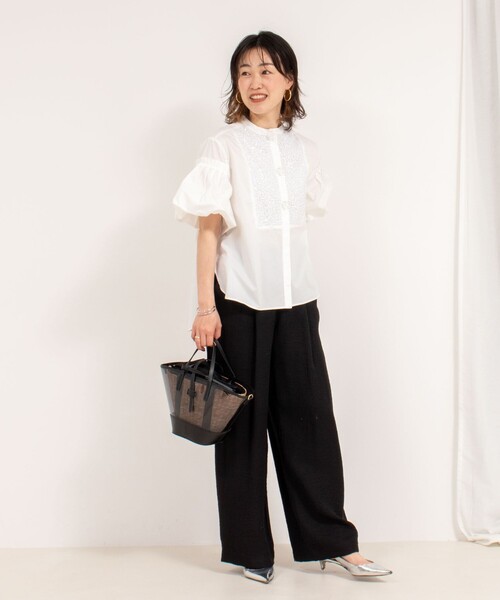 NOLLEY’S（ノーリーズ）の「◇【WEB限定】《セットアップ対応》ジュピターインゴムイージーワイドパンツ（その他パンツ・レディース・ブラック/ベージュ/ネイビー・36/38）」の9枚目の写真