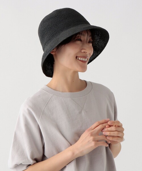 Afternoon Tea（アフタヌーンティー）の「細編みバケットUVハット（ハット・レディース・グレー/ブラック・ONE SIZE）」の2枚目の写真