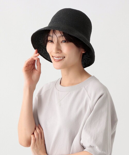 Afternoon Tea（アフタヌーンティー）の「細編みバケットUVハット（ハット・レディース・グレー/ブラック・ONE SIZE）」の4枚目の写真