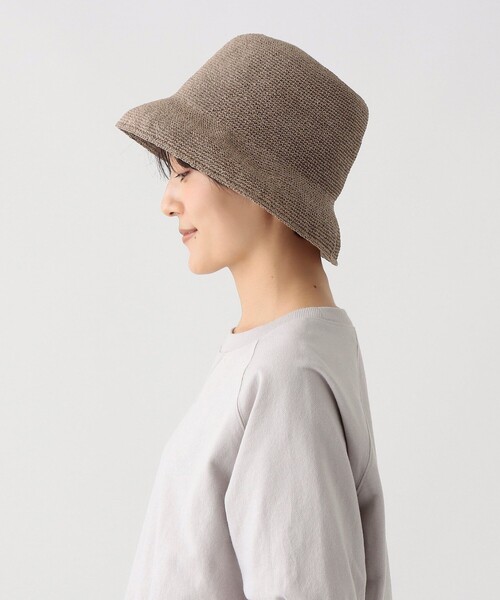 Afternoon Tea（アフタヌーンティー）の「細編みバケットUVハット（ハット・レディース・グレー/ブラック・ONE SIZE）」の5枚目の写真