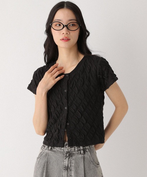 Heather(ヘザー)の「ポコポコカットTEE 493988(Tシャツ/カットソー・レディース・ブラック/オフホワイト/ブルー・FREE)」の1枚目の写真