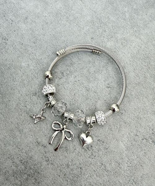 WEGO（ウィゴー）の「WEGO/チャームブレス（ブレスレット・レディース・ライトピンク/ブラック/その他1・FREE）」の3枚目の写真