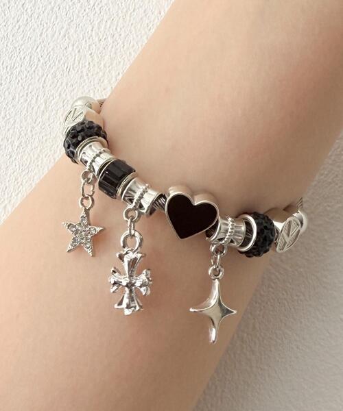 WEGO（ウィゴー）の「WEGO/チャームブレス（ブレスレット・レディース・ライトピンク/ブラック/その他1・FREE）」の6枚目の写真