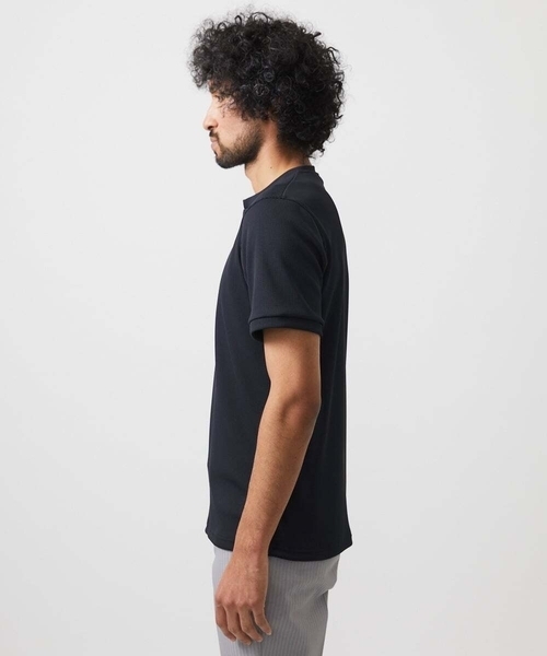 MICHEL KLEIN HOMME (ミッシェルクランオム)の「《日本製》キーネック半袖カットソー(Tシャツ/カットソー・メンズ・ブラック/ホワイト・MEDIUM/LARGE/X-LARGE)」の7枚目の写真