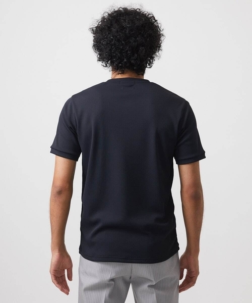 MICHEL KLEIN HOMME (ミッシェルクランオム)の「《日本製》キーネック半袖カットソー(Tシャツ/カットソー・メンズ・ブラック/ホワイト・MEDIUM/LARGE/X-LARGE)」の8枚目の写真