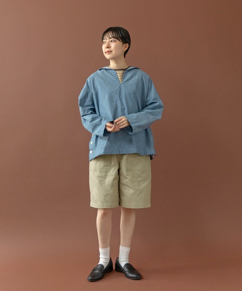 PAR ICI(パーリッシィ)の「雲斎ナチュラルヴィンテージワッシャー チノハーフパンツ(チノパンツ・レディース・ベージュ・FREE)」の2枚目の写真