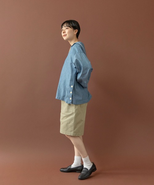 PAR ICI(パーリッシィ)の「雲斎ナチュラルヴィンテージワッシャー チノハーフパンツ(チノパンツ・レディース・ベージュ・FREE)」の3枚目の写真