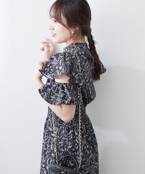 花柄袖開きワンピース（ワンピース）｜continuer de NICE CLAUP
