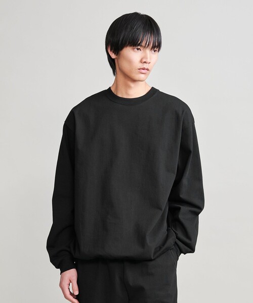 H BEAUTY&YOUTH UNITED ARROWS(エイチビューティーアンドユースユナイテッドアローズ)の「<H>ヘビーハイブリッドコットン クルーネック(Tシャツ/カットソー・メンズ・ブラック/ライトグレー・S/M/L)」の1枚目の写真