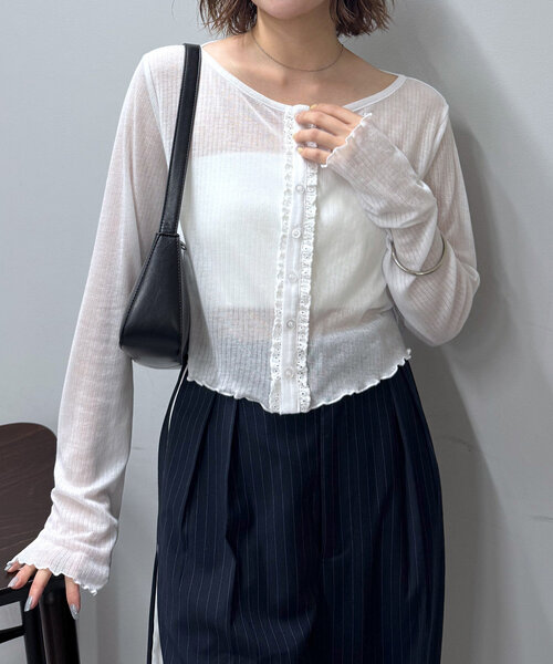 セール】[mline]meシアーニット カーデ（Tシャツ/カットソー