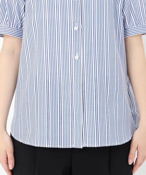 STRAWBERRY-FIELDS（ストロベリーフィールズ）の「キャンディストライプ＿ストライプパール釦ブラウス　シャツ・ブラウス（シャツ/ブラウス・レディース・ロイヤルブルー/ブラック/オフホワイト・2）」の6枚目の写真