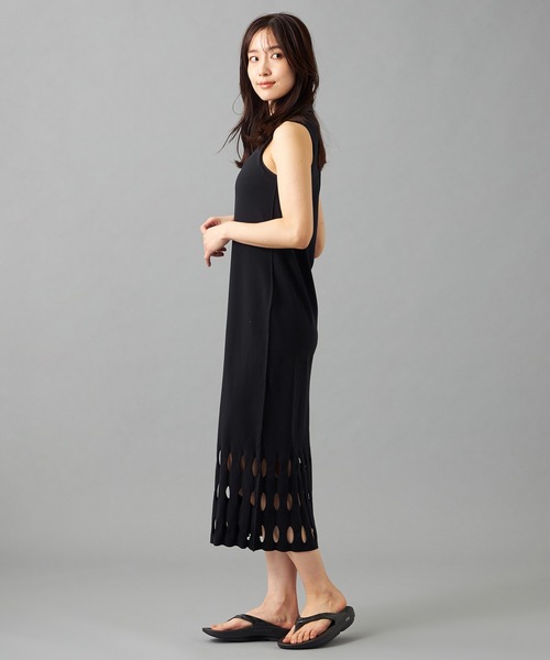 Chacott(チャコット)の「【ノーソーイングニット】カットアウトニットワンピース(ワンピース・レディース・グリーン/ブラック・M)」の5枚目の写真