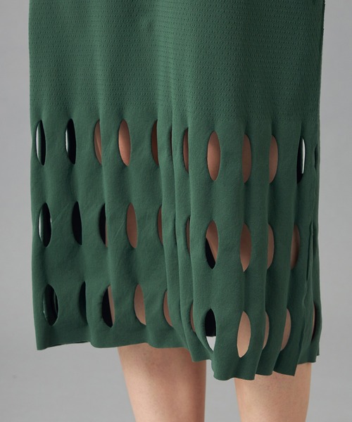 Chacott(チャコット)の「【ノーソーイングニット】カットアウトニットワンピース(ワンピース・レディース・グリーン/ブラック・M)」の11枚目の写真