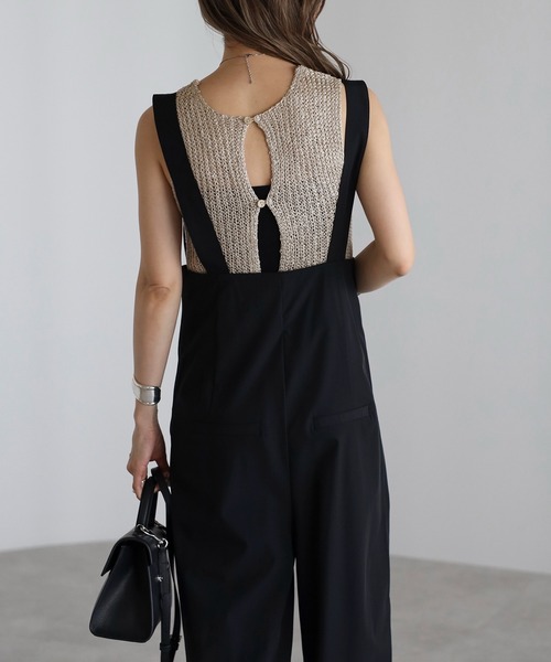 Bonjour Sagan（ボンジュールサガン）の「前後2WAYスパンコールノースリーブニット（タンクトップ・レディース・アイボリー/ベージュ/ブラウン・FREE）」の4枚目の写真