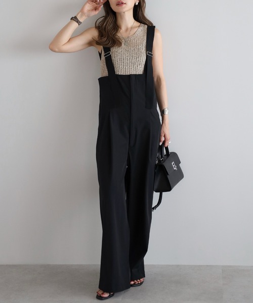 Bonjour Sagan（ボンジュールサガン）の「前後2WAYスパンコールノースリーブニット（タンクトップ・レディース・アイボリー/ベージュ/ブラウン・FREE）」の5枚目の写真