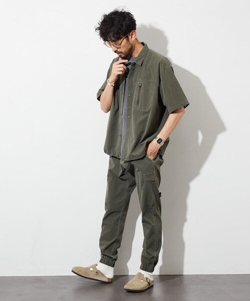 FREAK'S STORE(フリークスストア)の「AIR TECH BREATH Open Collar Shirt / オープンカラーシャツ / メッシュ ピグメント加工【セットアップ対応】(シャツ/ブラウス・メンズ・ブラック/オリーブ/ネイビー・LARGE/MEDIUM)」の10枚目の写真