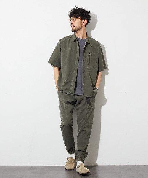 FREAK'S STORE(フリークスストア)の「AIR TECH BREATH Open Collar Shirt / オープンカラーシャツ / メッシュ ピグメント加工【セットアップ対応】(シャツ/ブラウス・メンズ・ブラック/オリーブ/ネイビー・LARGE/MEDIUM)」の11枚目の写真