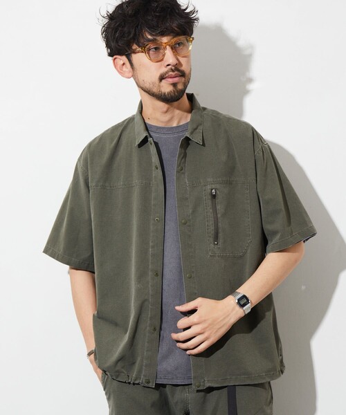 FREAK'S STORE(フリークスストア)の「AIR TECH BREATH Open Collar Shirt / オープンカラーシャツ / メッシュ ピグメント加工【セットアップ対応】(シャツ/ブラウス・メンズ・ブラック/オリーブ/ネイビー・LARGE/MEDIUM)」の15枚目の写真