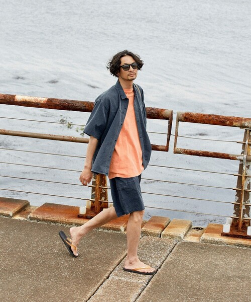 FREAK'S STORE(フリークスストア)の「AIR TECH BREATH Open Collar Shirt / オープンカラーシャツ / メッシュ ピグメント加工【セットアップ対応】(シャツ/ブラウス・メンズ・ブラック/オリーブ/ネイビー・LARGE/MEDIUM)」の20枚目の写真
