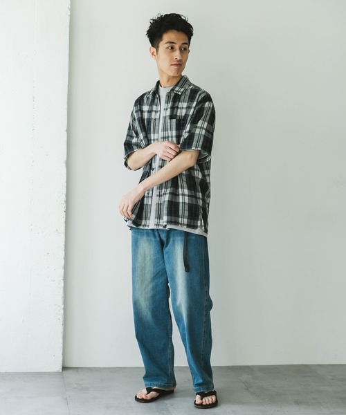 URBAN RESEARCH DOORS - 今季新品★アーバンリサーチドアーズ★チェック柄ツイストロールスリーブブラウス 極美品✨ 麻❤️ ドアーズ チェック柄ツイストロールスリーブ