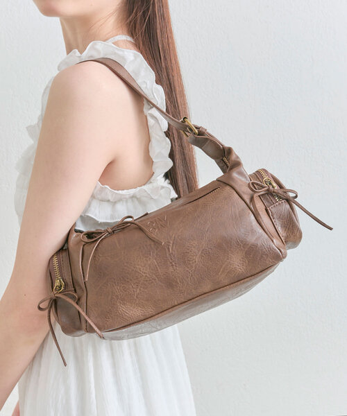 OLIVE des OLIVE（オリーブデオリーブ）の「【デイリー使いにも◎】リボンホーボーバッグ（ショルダーバッグ・レディース・アイボリー/グレー/ダークブラウン・FREE）」の22枚目の写真